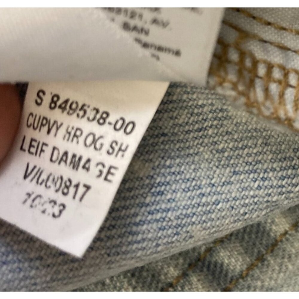 NWT Old Navy Denim Shorts Plus 30 Jeans Curvy OG High Rise Distressed Light Wash - Picture 6 of 16
